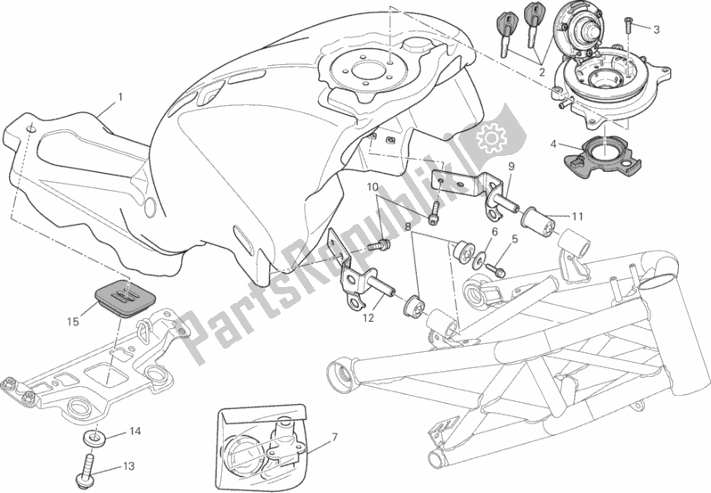 Todas as partes de Tanque De Combustível do Ducati Monster 696 USA Anniversary 2013